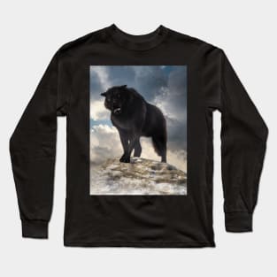 Angry Black Wolf Long Sleeve T-Shirt